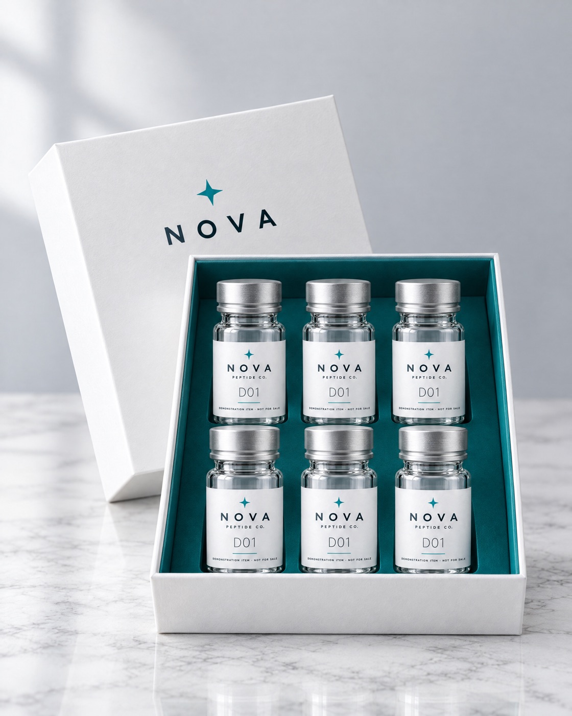 NOVA Collection D01 — illustrative image of fictional demonstration packaging