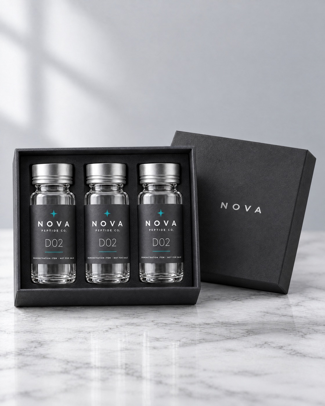 NOVA Collection D02 — illustrative image of fictional demonstration packaging