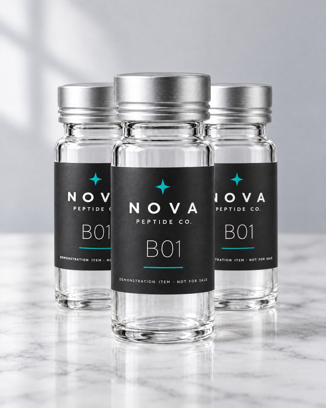 NOVA Series B01 — illustrative image of fictional demonstration packaging